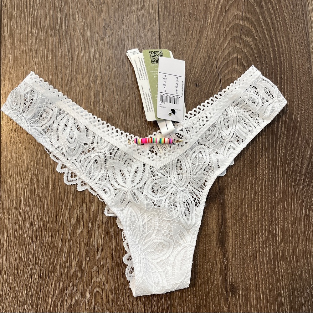 Intimissimi Hot Summer Days Brazilian White Panties, Size L